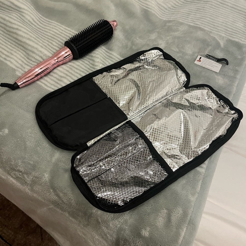 Calista Pink Hair Styling Tool with Black and Silver Case and cleaning tool 1.5